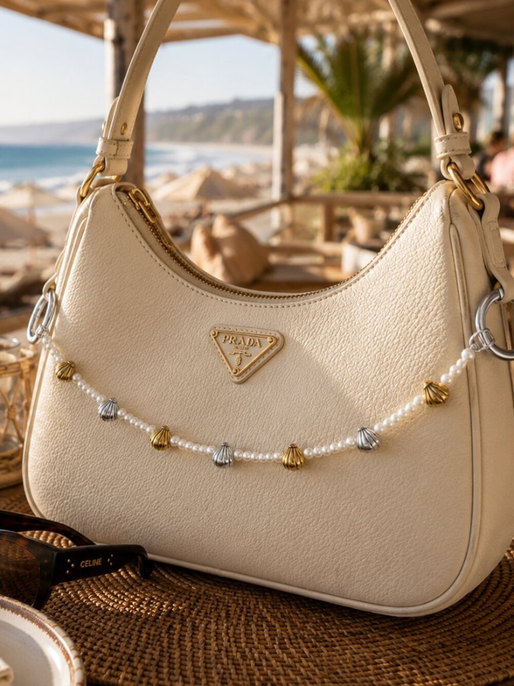 Pearl Shell Bag Charm